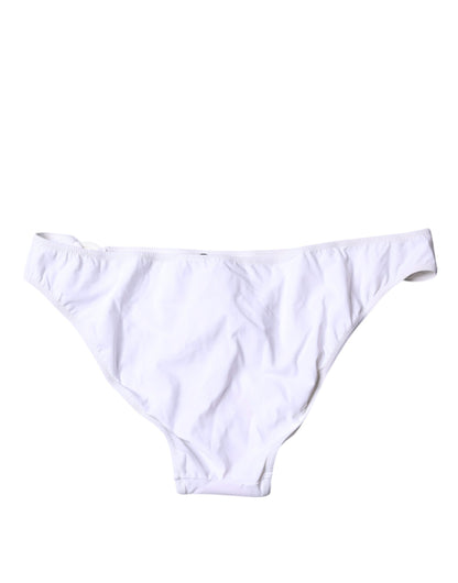 Dolce & Gabbana Weißes Nylon Beachwear Bikini Bottom Badebekleidung