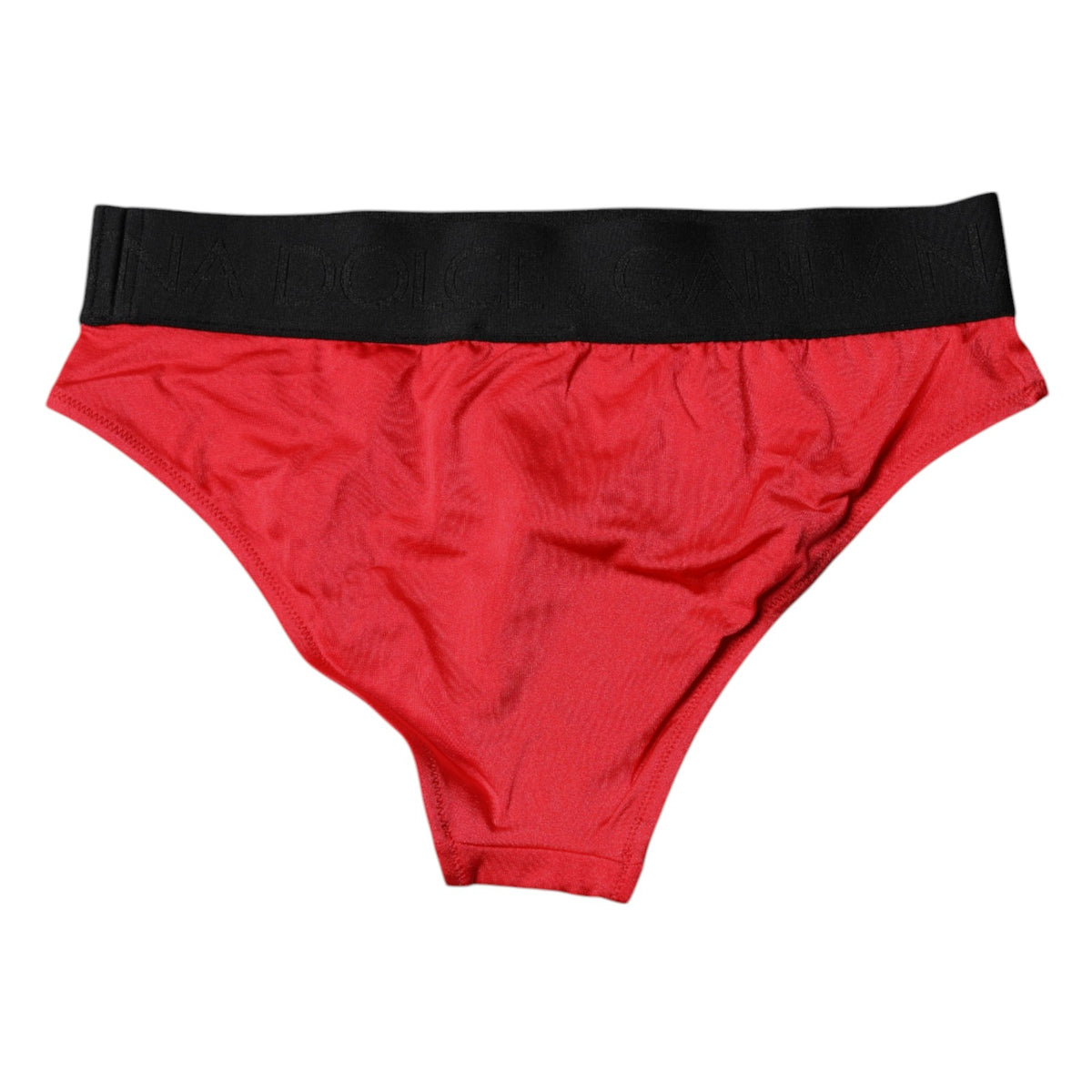 Dolce & Gabbana Rot-schwarze Mid-Waist Panty aus Nylon-Stretch