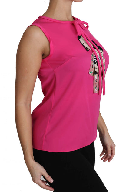 Dolce & Gabbana Rosa Familie Seide Tank Mama Bluse Top Shirt