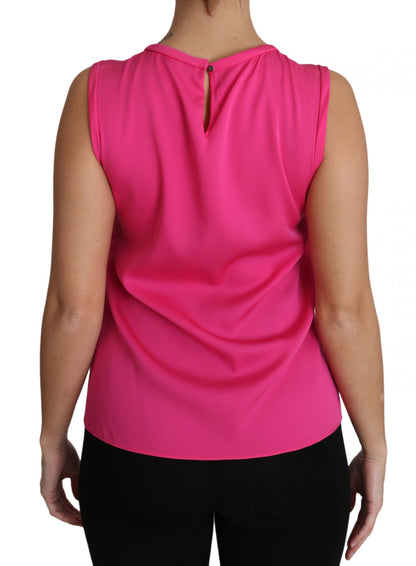 Dolce & Gabbana Rosa Familie Seide Tank Mama Bluse Top Shirt