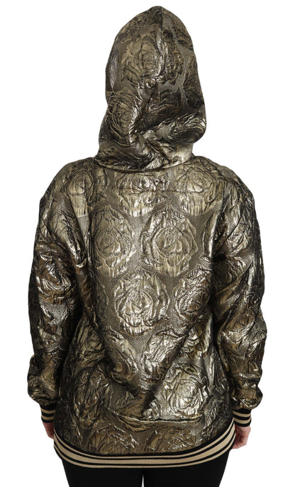Dolce & Gabbana Im The Queen Jaquard Gold Sweatshirt Hoodie
