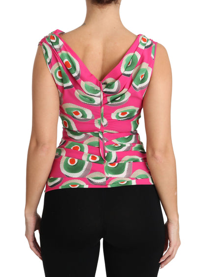 Dolce & Gabbana Sizilianisches Tortenoberteil aus rosa Seidenstretch