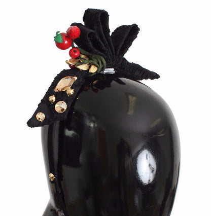Dolce & Gabbana Schwarzes Beeren-Kristall-Stirnband