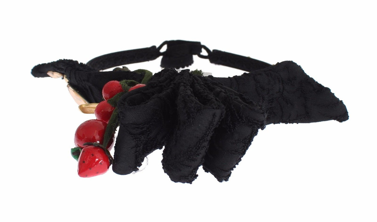 Dolce & Gabbana Schwarzes Beeren-Kristall-Stirnband