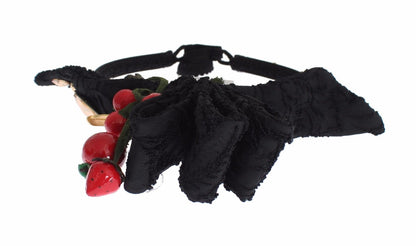 Dolce & Gabbana Schwarzes Beeren-Kristall-Stirnband