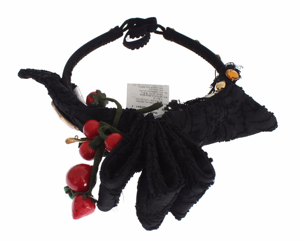 Dolce & Gabbana Schwarzes Beeren-Kristall-Stirnband