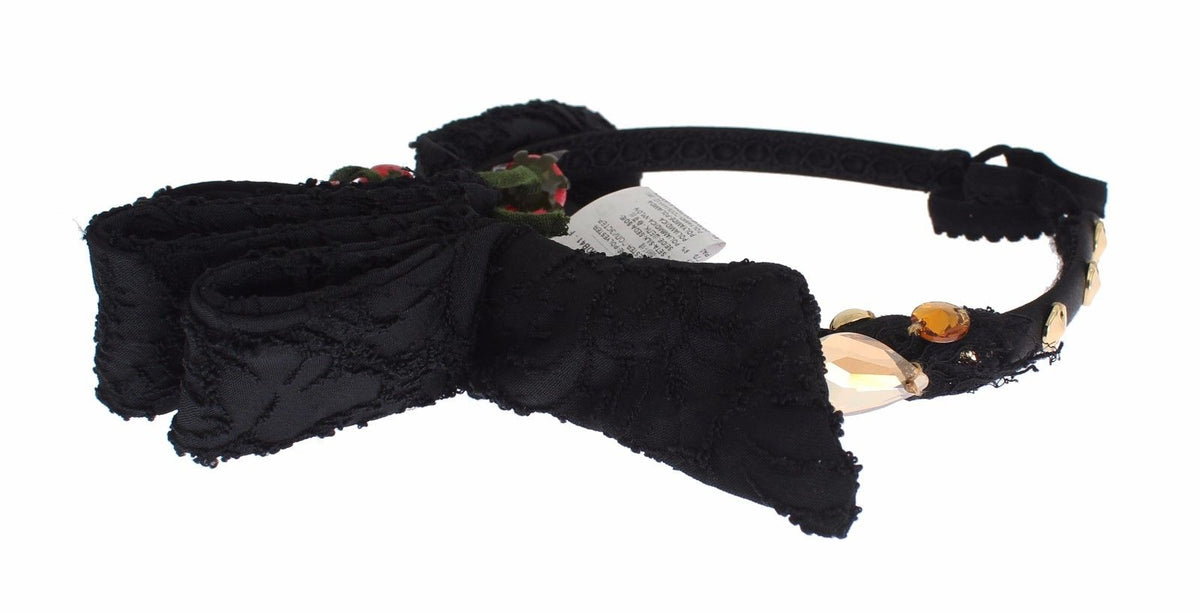 Dolce & Gabbana Schwarzes Beeren-Kristall-Stirnband