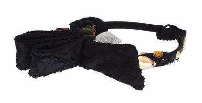 Dolce & Gabbana Schwarzes Beeren-Kristall-Stirnband