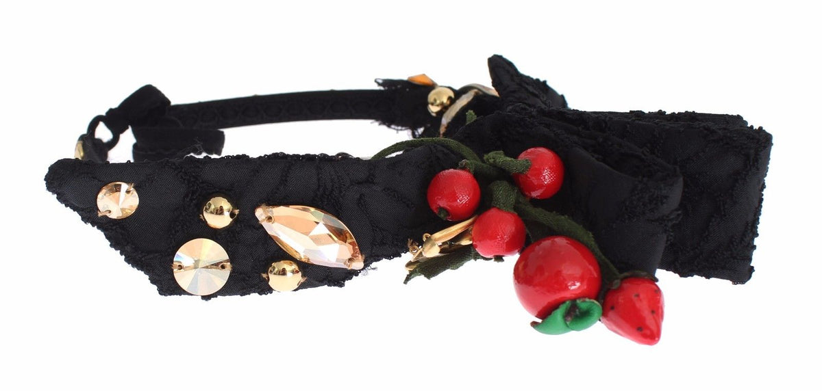 Dolce & Gabbana Schwarzes Beeren-Kristall-Stirnband