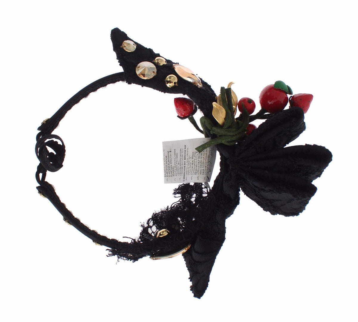 Dolce & Gabbana Schwarzes Beeren-Kristall-Stirnband