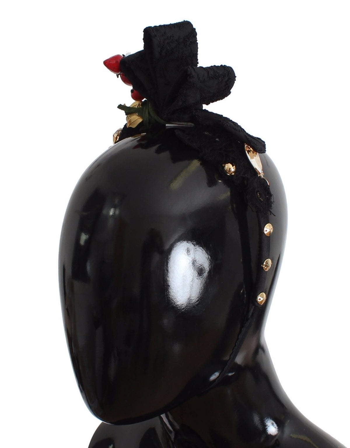Dolce & Gabbana Schwarzes Beeren-Kristall-Stirnband