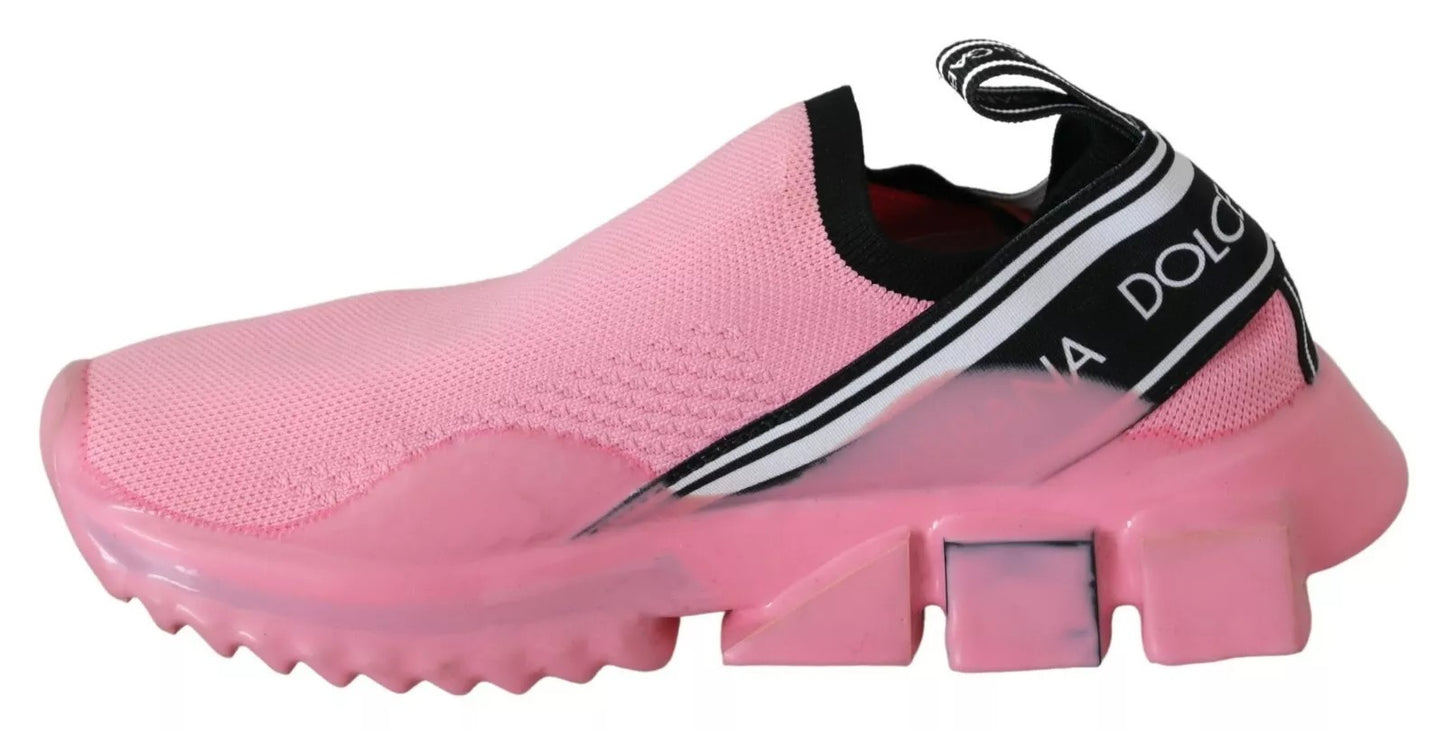 Dolce & Gabbana Rosa Low Top Sorrento Sneakers Slip On Freizeitschuhe