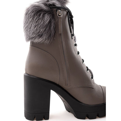 Giuseppe Zanotti Beigefarbene Schnürstiefel aus Öko-Leder
