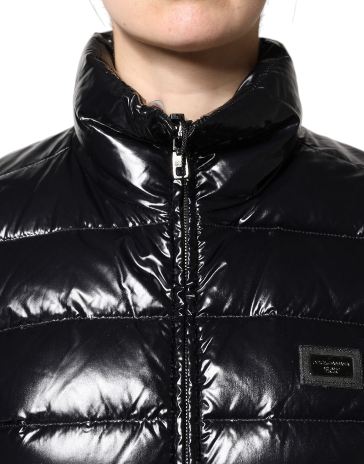 Dolce & Gabbana Giacca con logo nera in poliammide