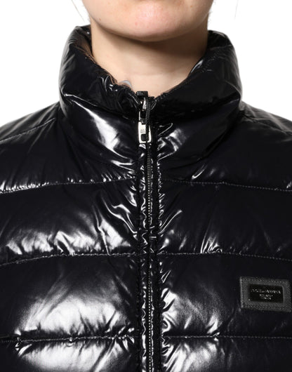 Dolce & Gabbana Giacca con logo nera in poliammide