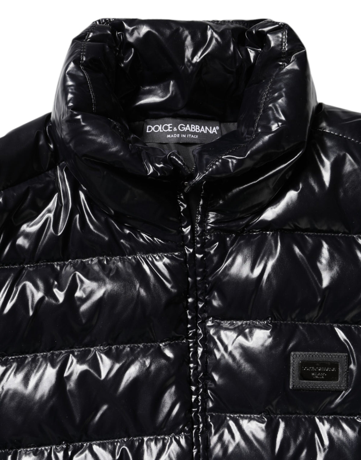 Dolce & Gabbana Giacca con logo nera in poliammide