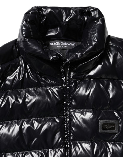 Dolce & Gabbana Giacca con logo nera in poliammide
