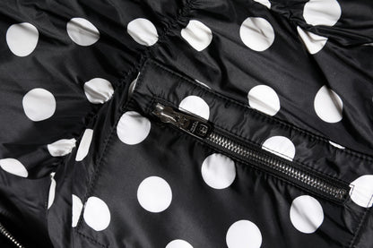 Dolce & Gabbana Schwarz-weiße Pufferjacke mit Polka Dots
