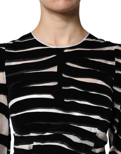 Dolce & Gabbana Schwarz-weißes Zebra-Minikleid