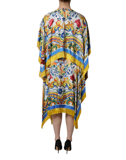 Dolce & Gabbana Mehrfarbiges Majolika-Kaftankleid aus Seide