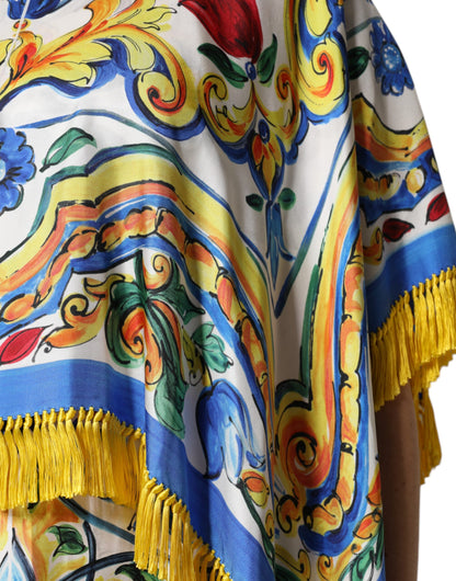 Dolce & Gabbana Mehrfarbiges Majolika-Kaftankleid aus Seide