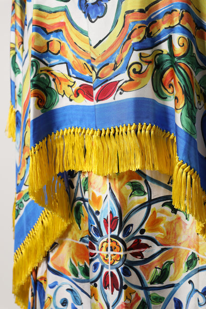 Dolce & Gabbana Mehrfarbiges Majolika-Kaftankleid aus Seide
