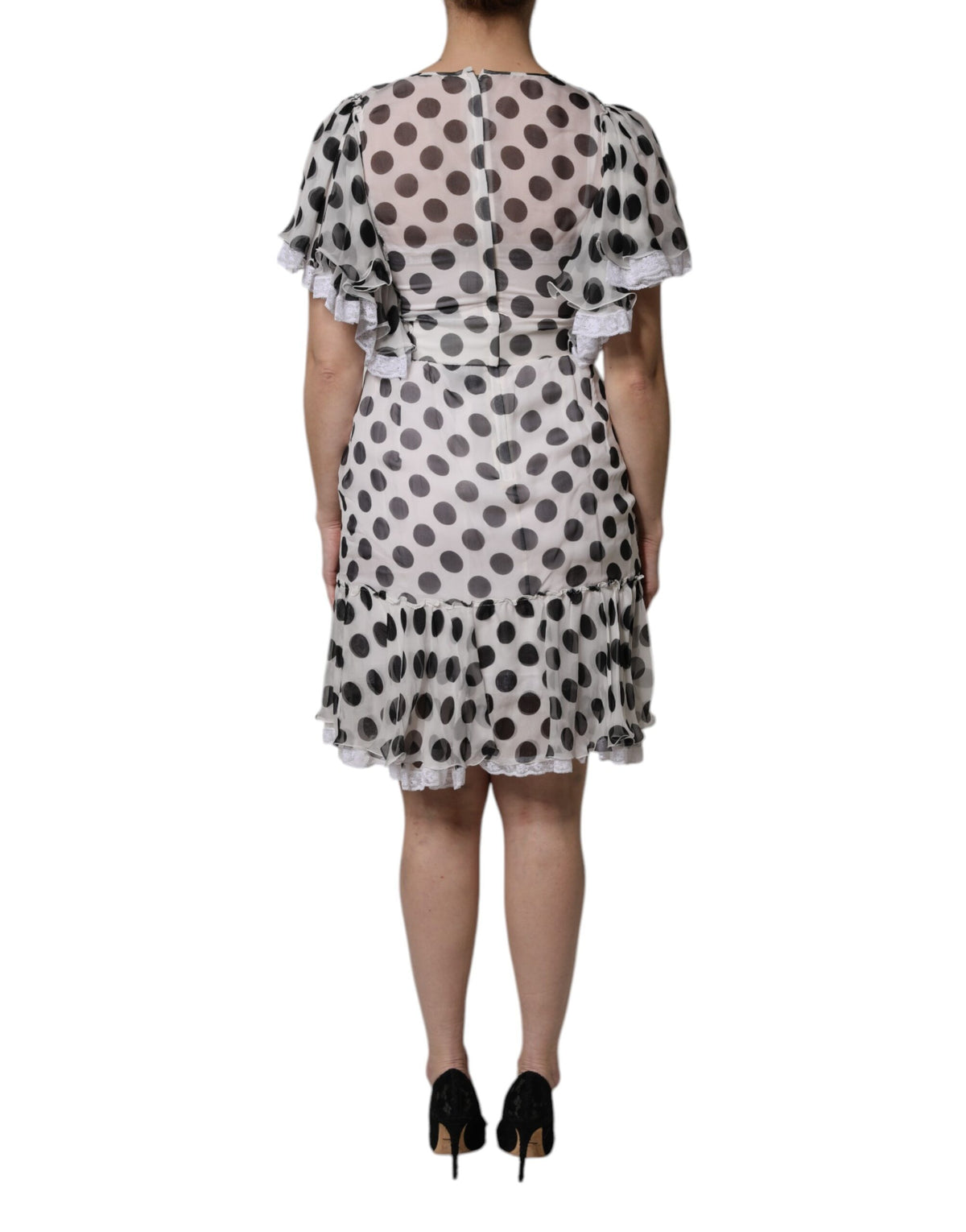 Dolce & Gabbana Weißes A-Linien-Kleid mit Polka Dots