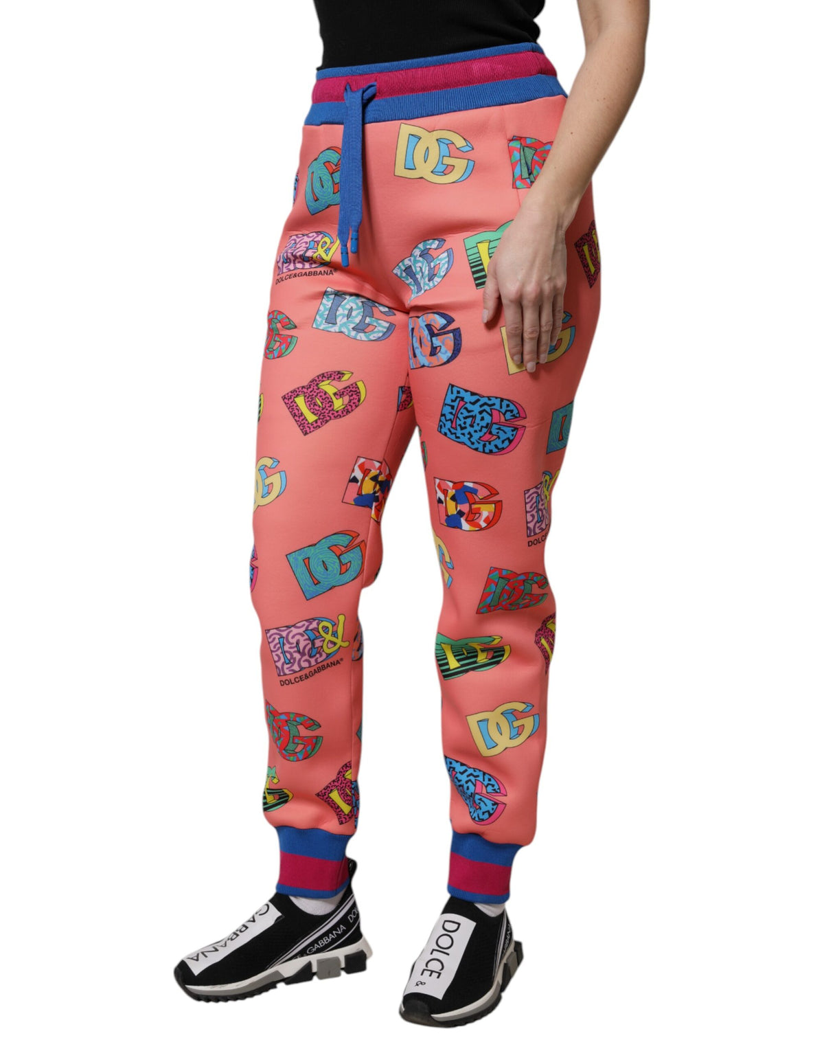 Dolce & Gabbana Jogger Rosa con Monogramma Logo