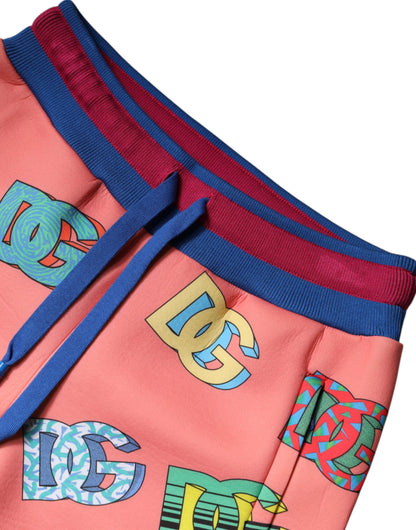 Dolce & Gabbana Rosa Logo-Monogramm-Jogger-Sweatpants Hose