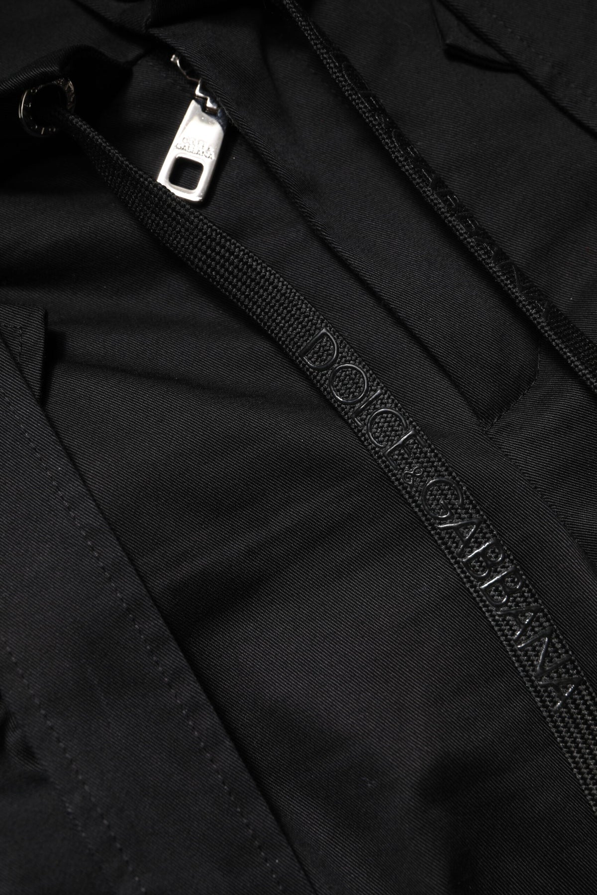 Dolce & Gabbana Schwarze High-Waist Cargohose aus Baumwoll-Stretch