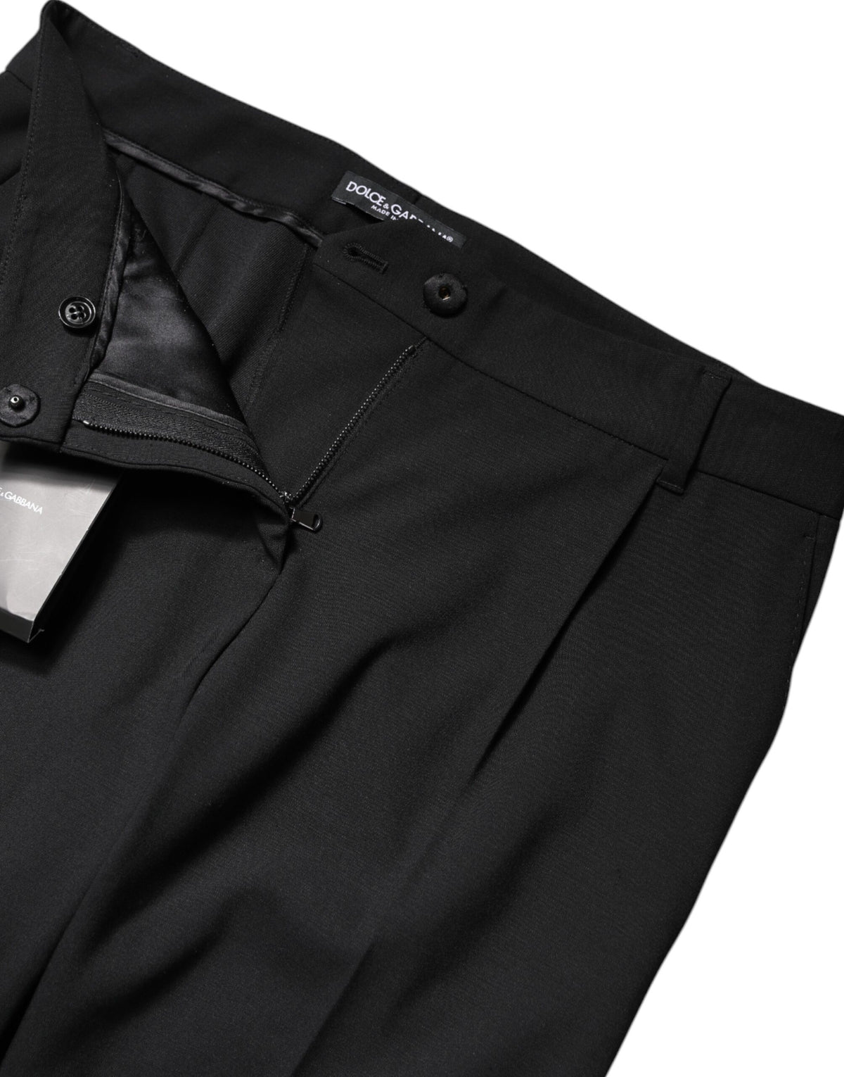 Dolce & Gabbana Schwarze High-Waist Bootcut-Hose aus Schurwolle