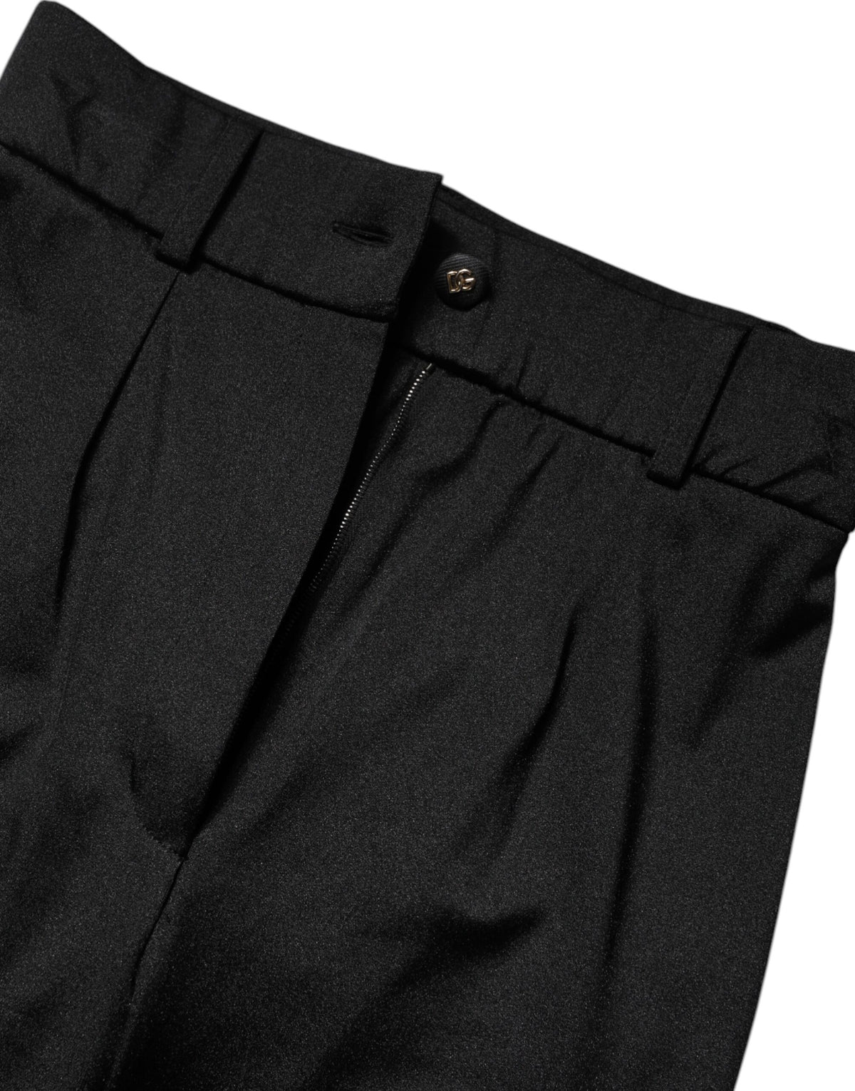 Dolce & Gabbana Schwarze High-Waist Skinny-Hose aus Nylon-Stretch