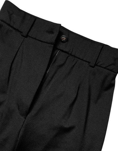 Dolce & Gabbana Schwarze High-Waist Skinny-Hose aus Nylon-Stretch