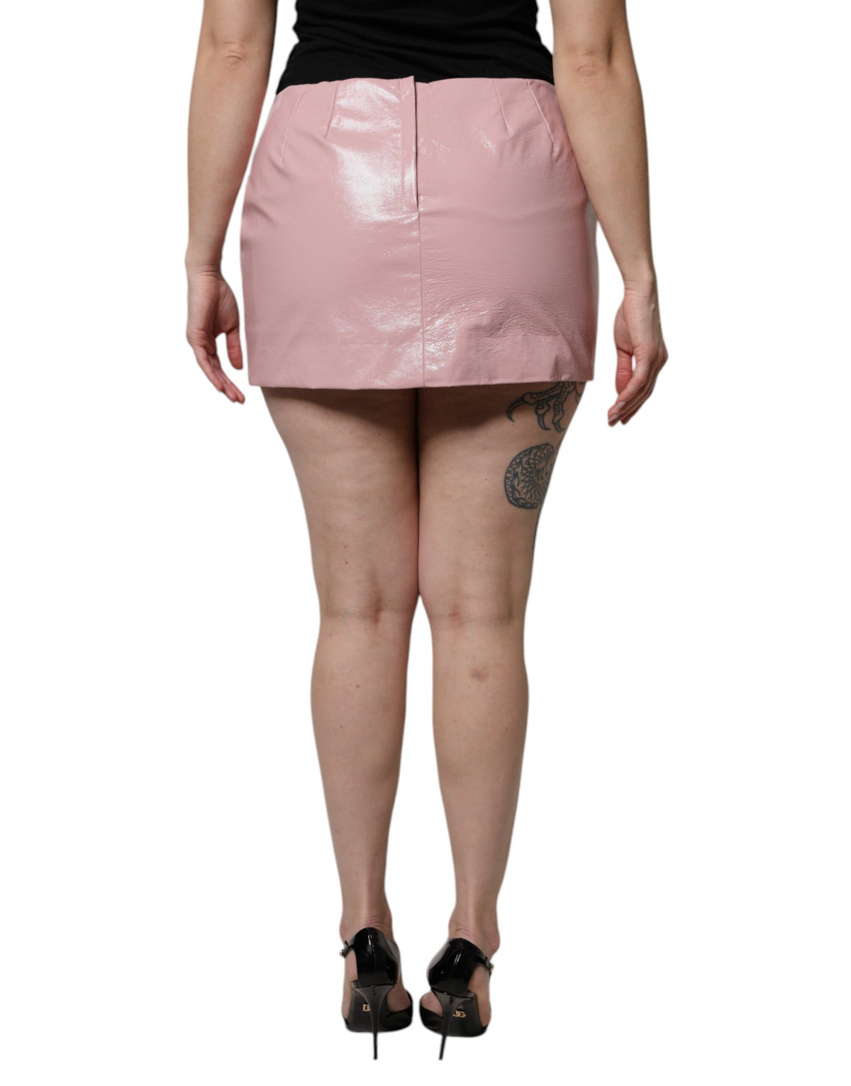 Dolce & Gabbana Rosa High-Waist Minirock aus Baumwolle