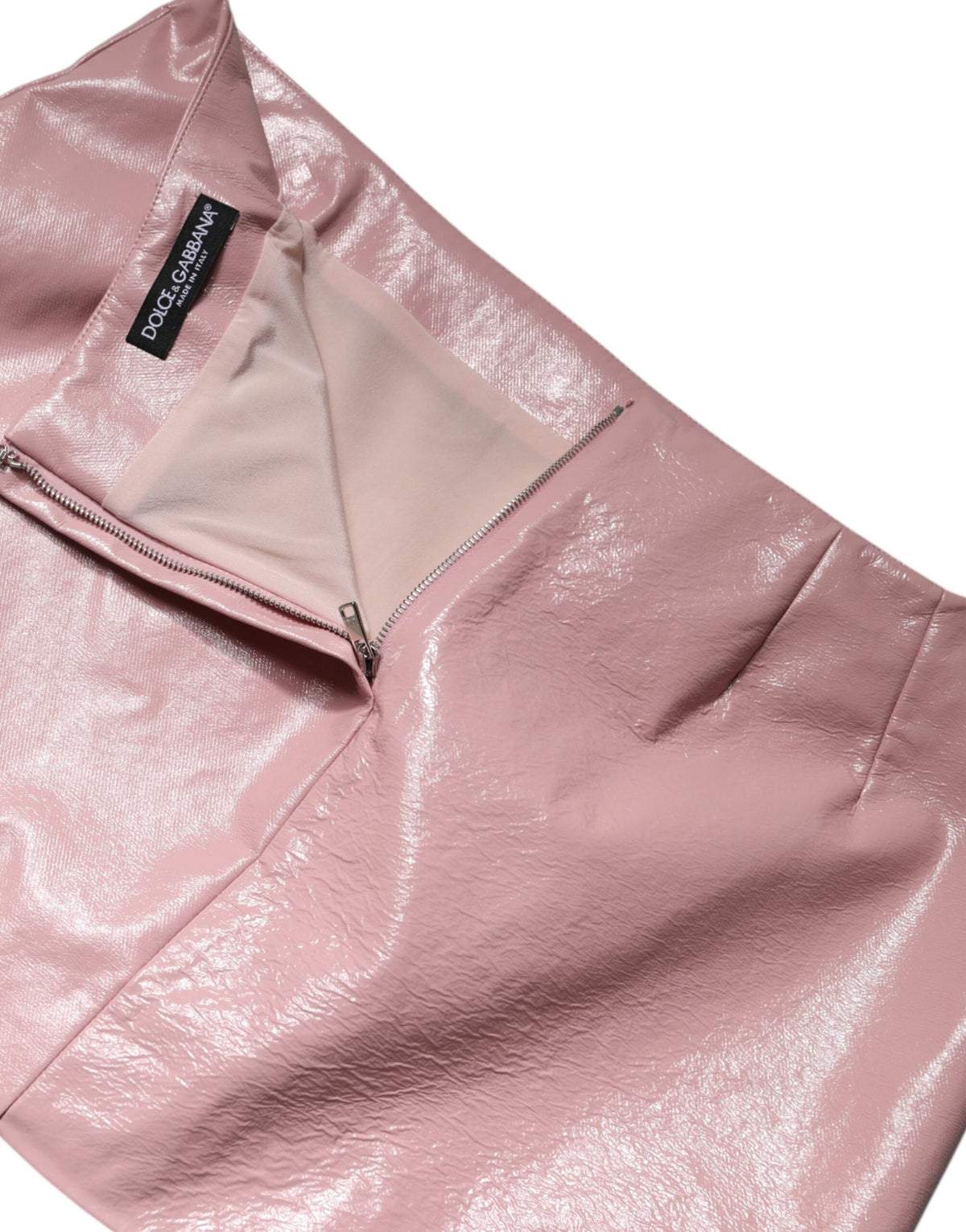 Dolce & Gabbana Rosa High-Waist Minirock aus Baumwolle