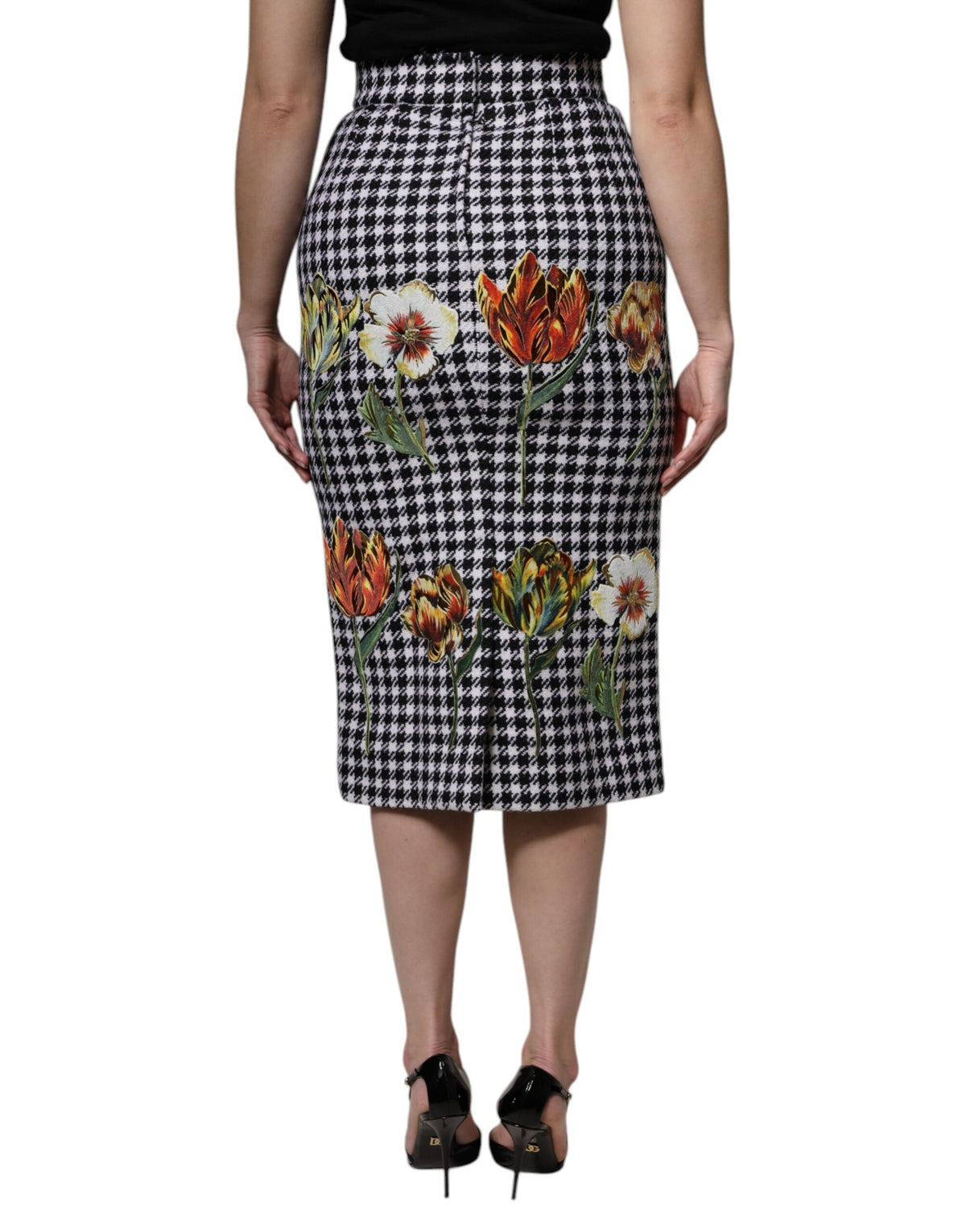 Dolce & Gabbana Mehrfarbiger High-Waist Bleistiftrock mit Blumenprint