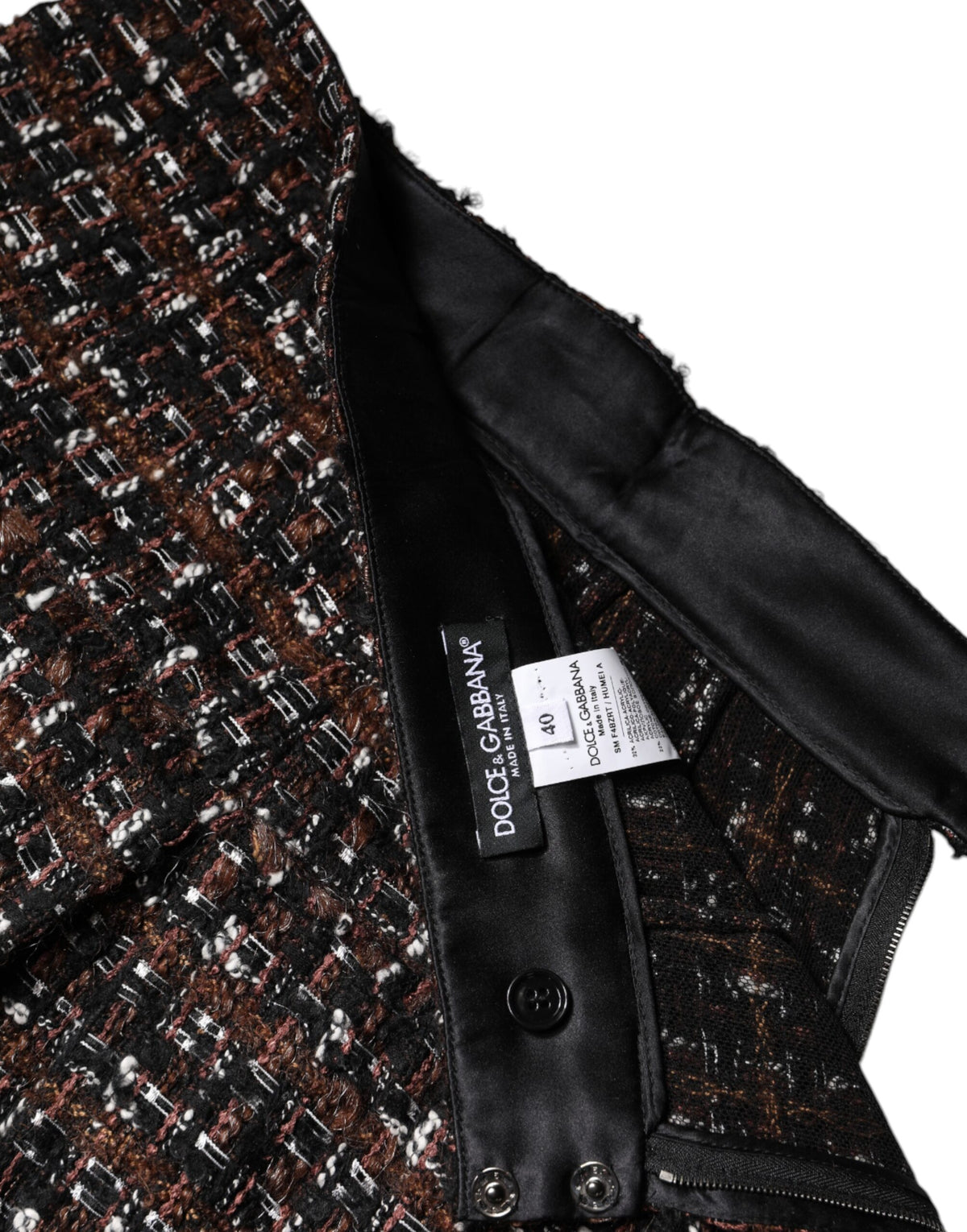 Dolce & Gabbana Mehrfarbiger High-Waist Tartan-Tweed Minirock