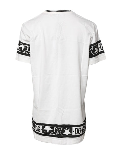 Dolce & Gabbana Weißes #DGMillennials Baumwoll-T-Shirt mit Rundhalsausschnitt