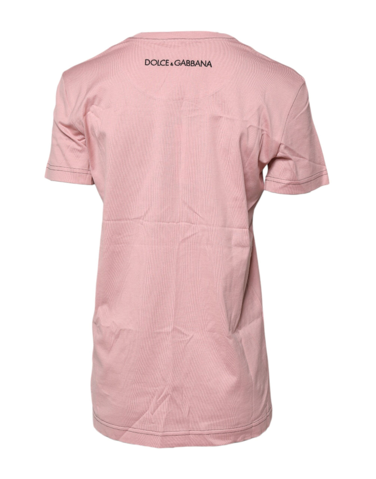 Dolce & Gabbana Rosa Baumwoll-T-Shirt mit Logo-Print