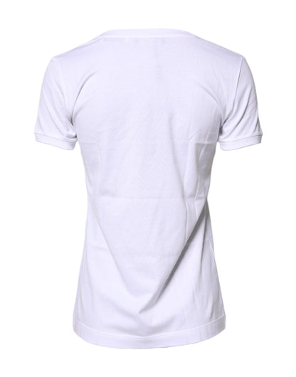 Dolce & Gabbana Weißes #DGFamily Baumwoll-T-Shirt mit Rundhalsausschnitt