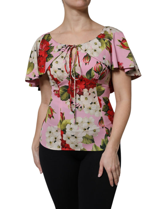 Dolce & Gabbana Rosa Seidenbluse mit Blumenprint