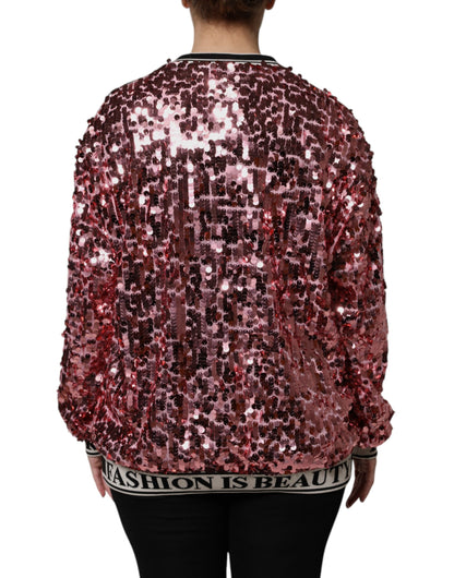 Dolce & Gabbana Rosa DG Queen Pailletten-Pullover