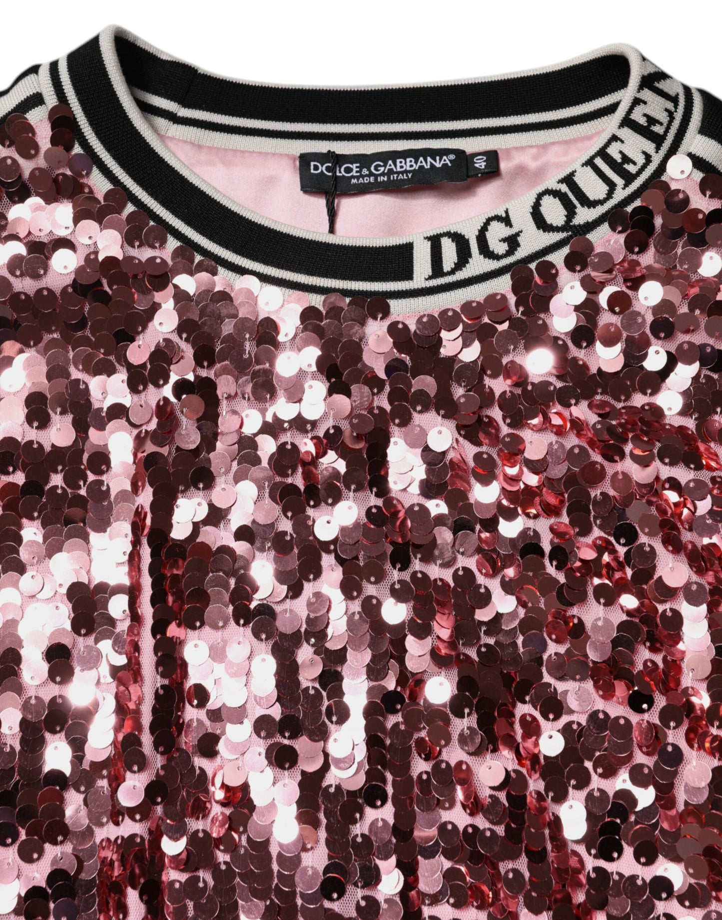 Dolce & Gabbana Rosa DG Queen Pailletten-Pullover