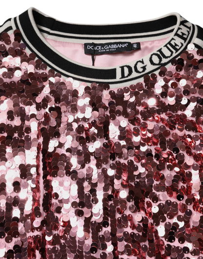 Dolce & Gabbana Rosa DG Queen Pailletten-Pullover
