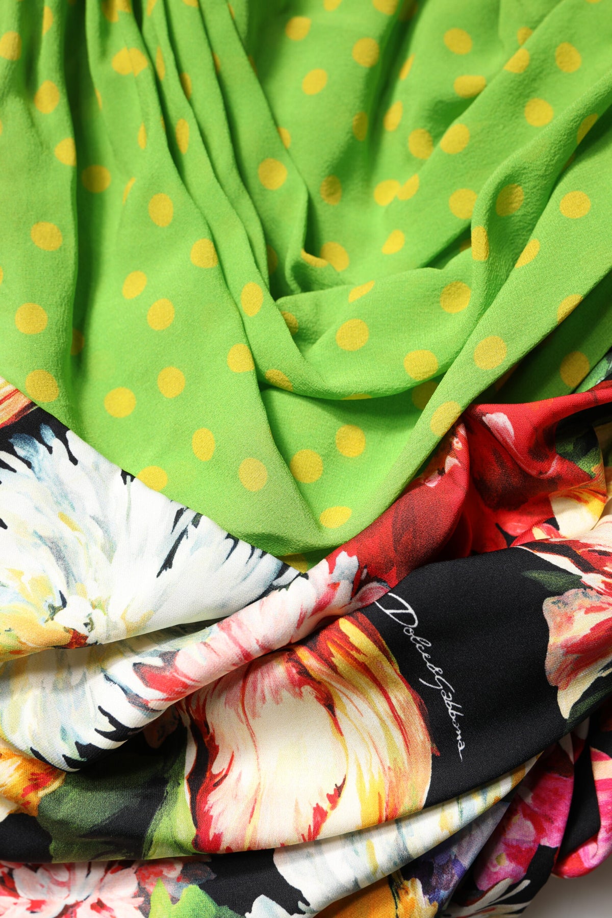Dolce & Gabbana Mehrfarbiges Patchwork-Minikleid aus Seide