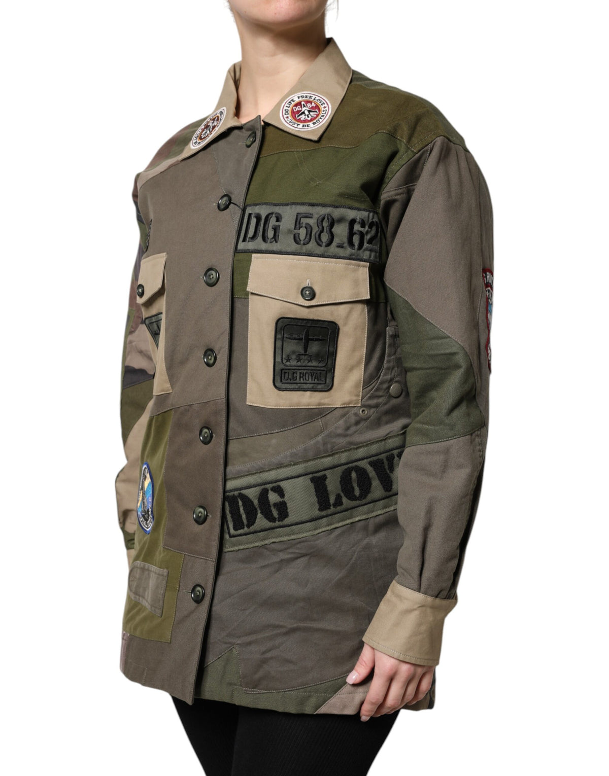 Dolce & Gabbana Militärgrüne Baumwolljacke