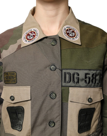 Dolce & Gabbana Militärgrüne Baumwolljacke