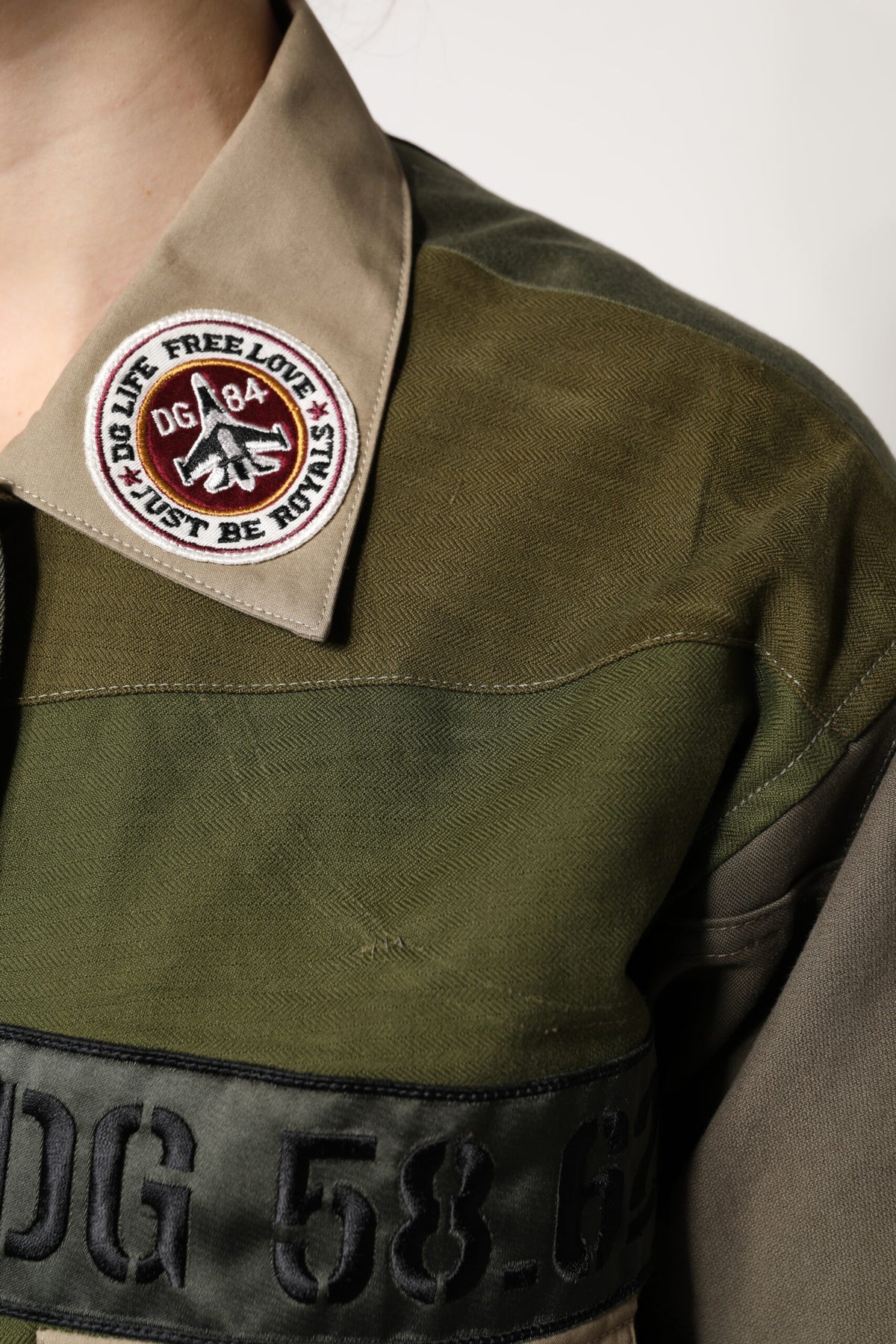 Dolce & Gabbana Militärgrüne Baumwolljacke