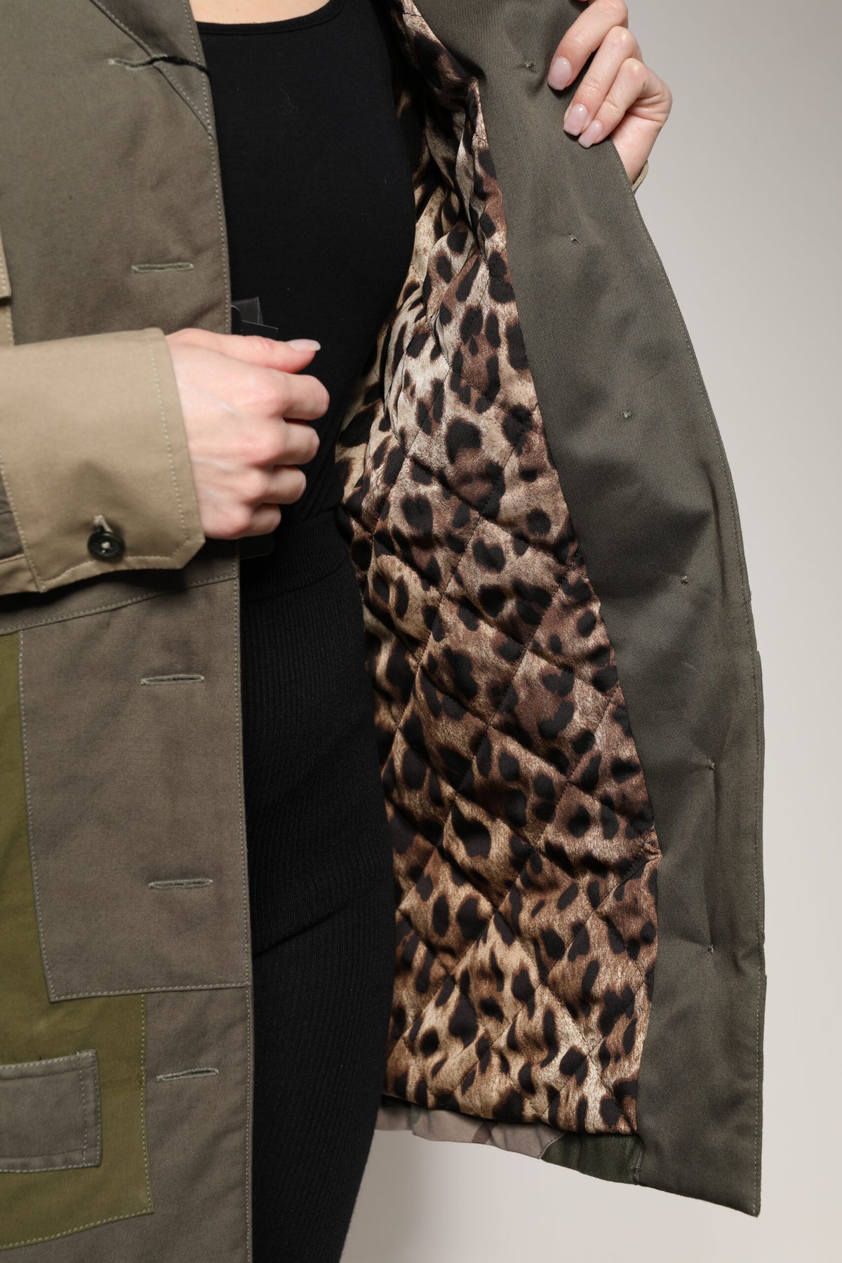 Dolce & Gabbana Militärgrüne Baumwolljacke
