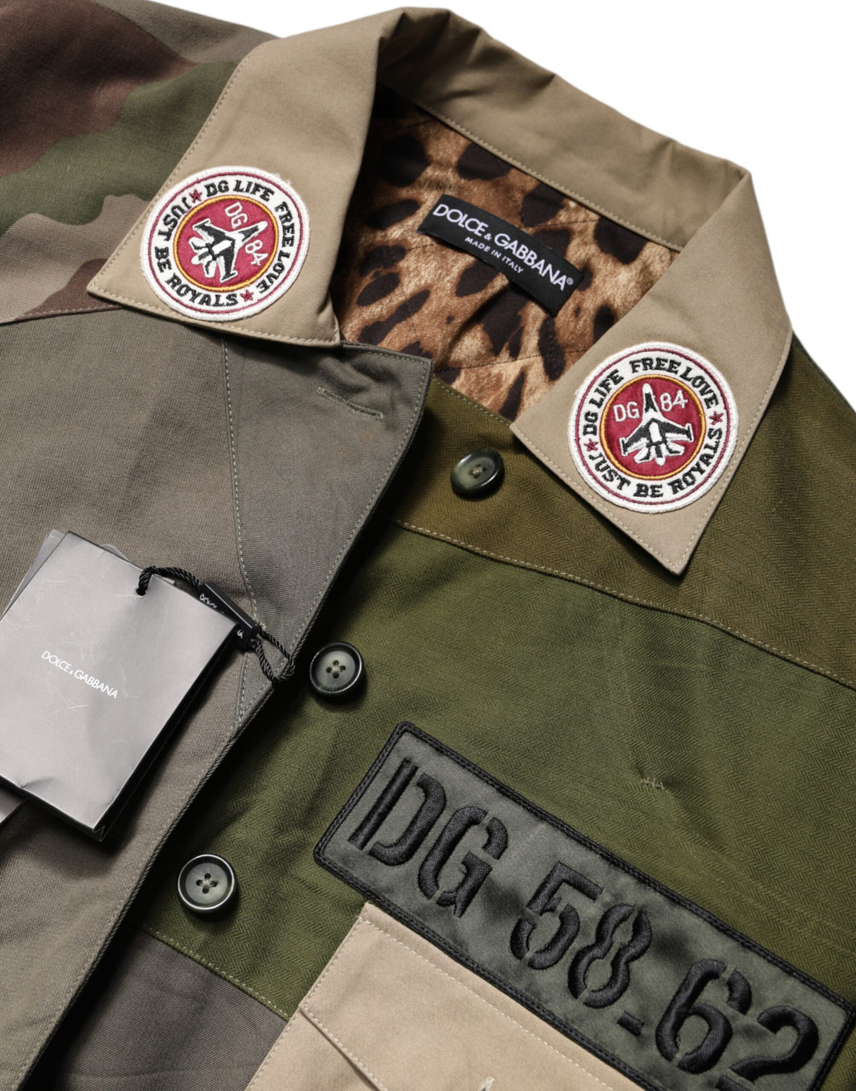 Dolce & Gabbana Militärgrüne Baumwolljacke